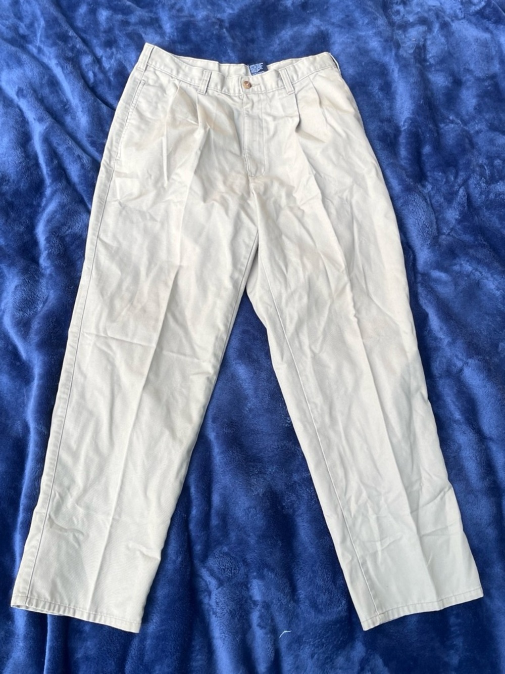 Puritan Men's Light Beige Pleated Chino Pants